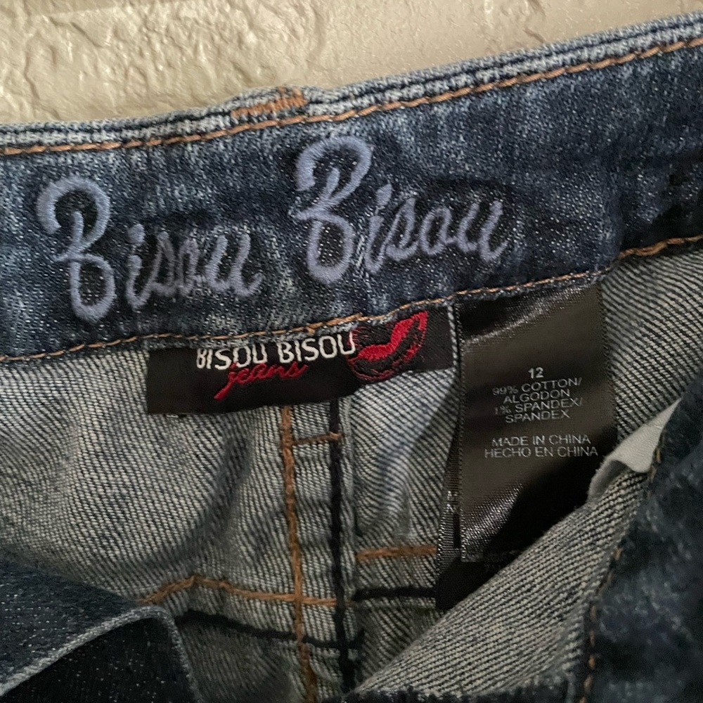 BISOU BISOU Bootcut Distressed Stretch Jeans Size 12